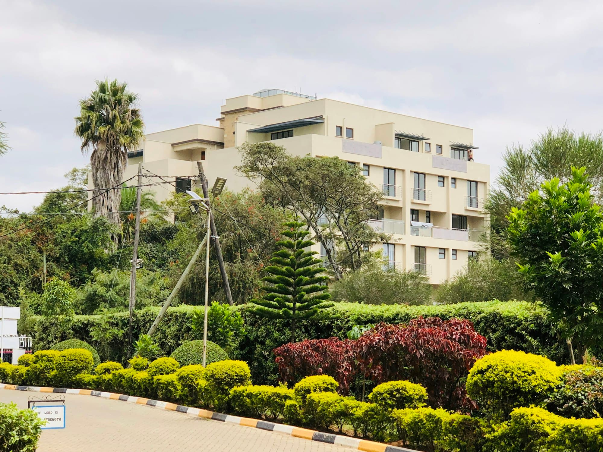 Residential apartment block with landscaped gardens